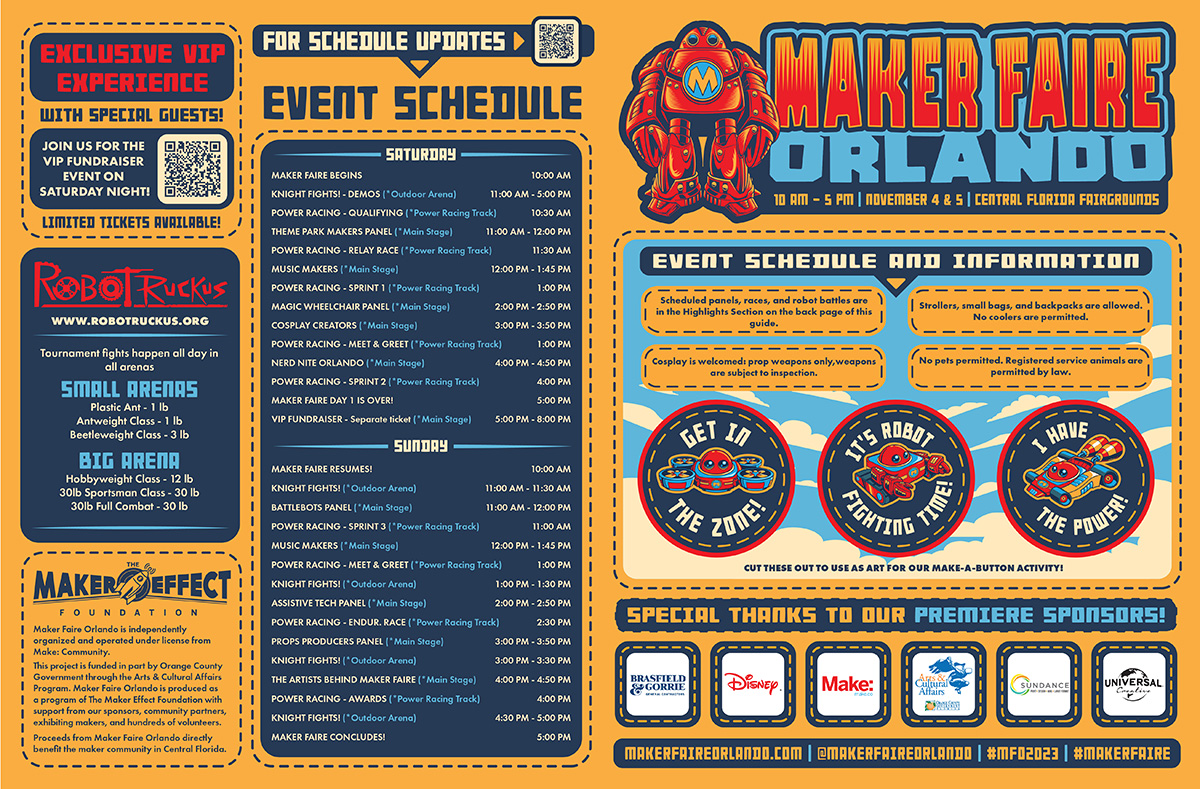 Maker Faire Orlando 2023 event program page 2