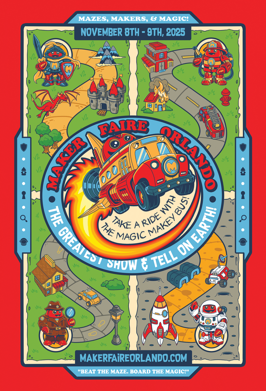 Maker Faire Orlando postcard  - front