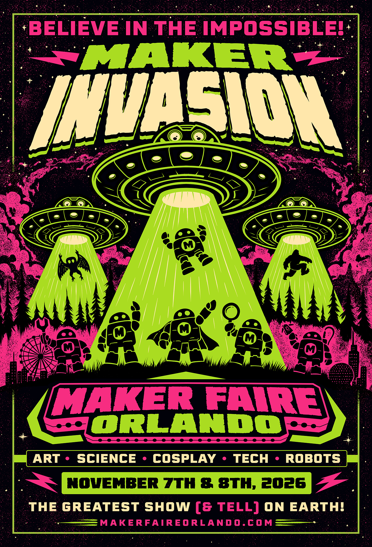Maker Faire Orlando postcard - front